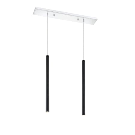 Z-Lite Forest 2 Light Island/Billiard, Chrome & Matte Black 917MP24-MB-LED-2LCH